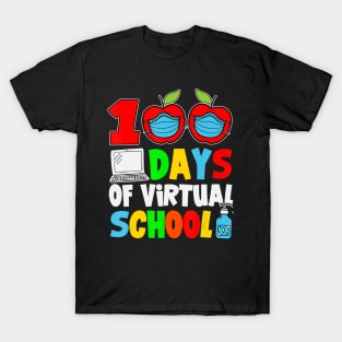 100 Days Of Virtual School, Funny 100th Day Of School 2021 T-Shirt